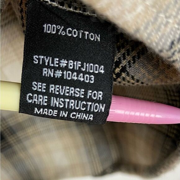Blu Pepper Cream & Black Plaid Shacket CabinCore Fall Boho Flannel Comfy Size S - Picture 8 of 11